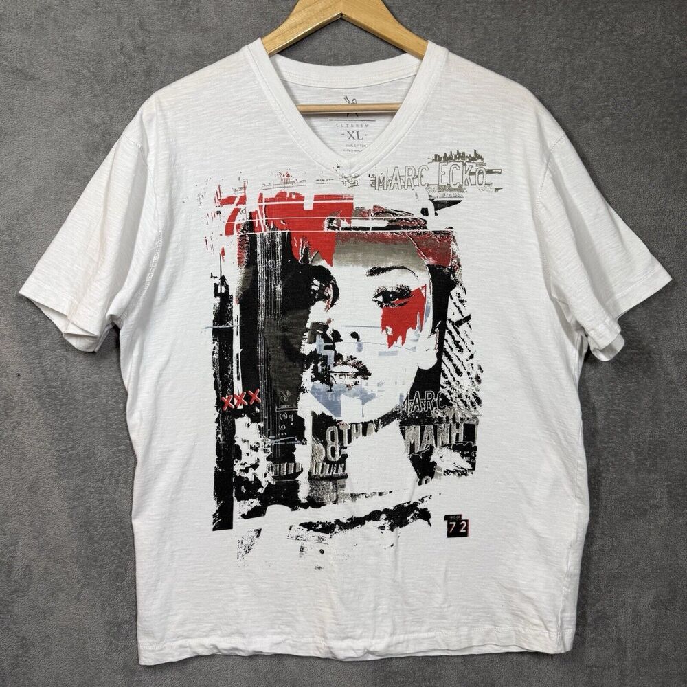 Hysteric Glamour Y2K‎ Marc Ecko T Shirt Men’s XL V Neck Short Sleeve Graphics